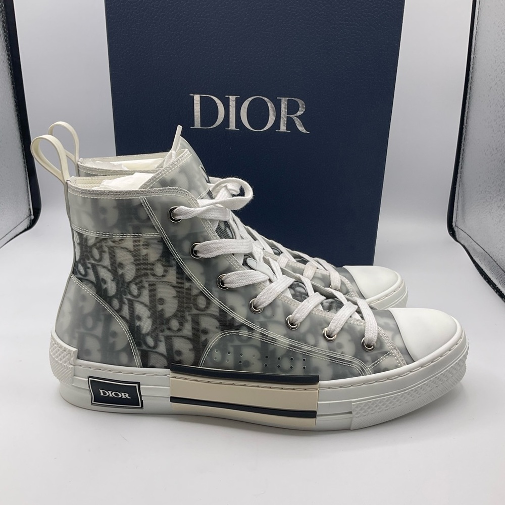Christian Dior Men's B23 High-Top Sneakers Oblique Coated Canvas Size 43 US 10 - Picture 6 of 16